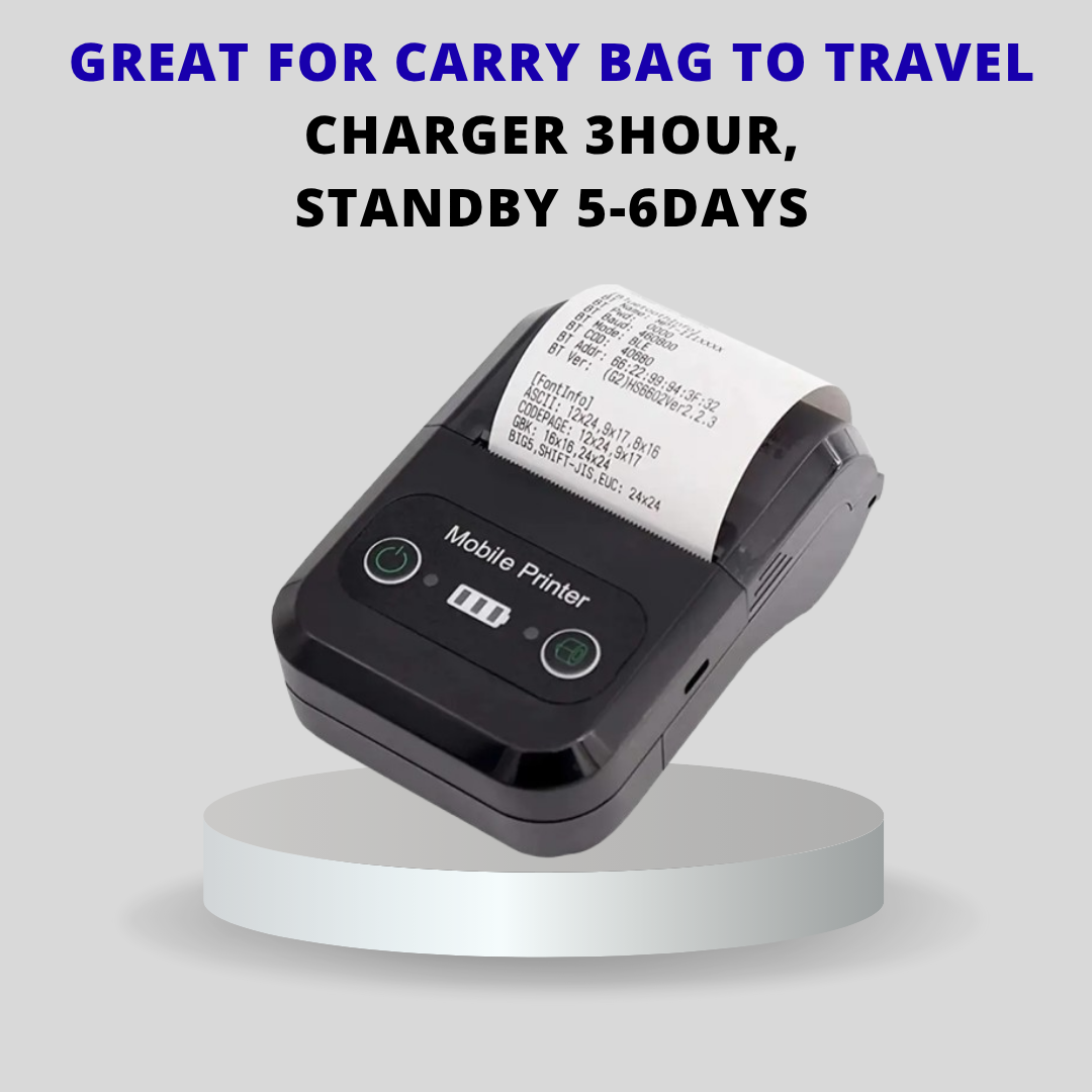 ASOL 2inch Receipt Printer 58mm Portable Pocket Receipt Printer | Battery Printer