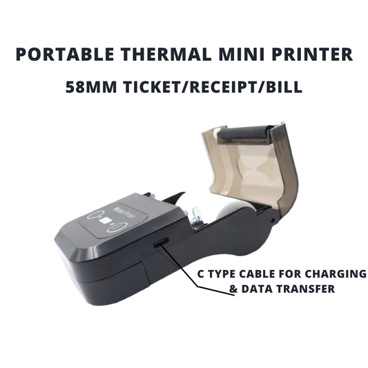 ASOL 2inch Receipt Printer 58mm Portable Pocket Receipt Printer | Battery Printer