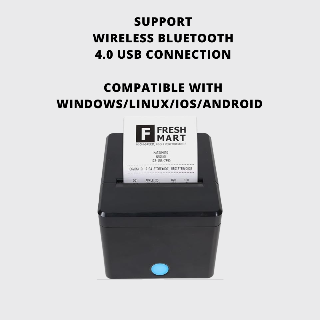 ASOL 3inch Receipt Printer with Billing Software | 80mm Receipt Printer with Autocutter