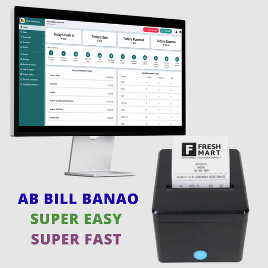 ASOL 3inch Receipt Printer with Billing Software | 80mm Receipt Printer with Autocutter
