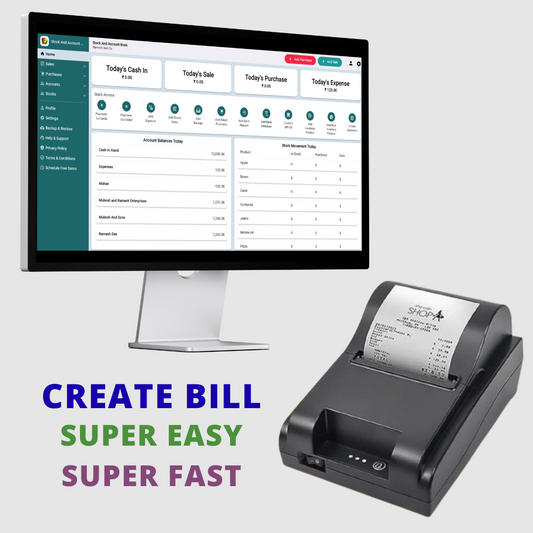 ASOL 3inch Receipt Printer with Billing Software | 80mm Receipt Printer without Autocutter